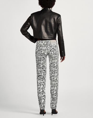 Woman Pants White Size 30 Cotton, Elastane