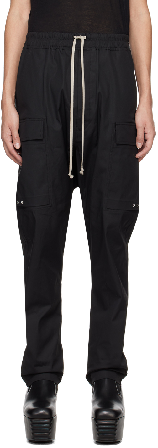Rick Owens Black Long Cargo Pants
