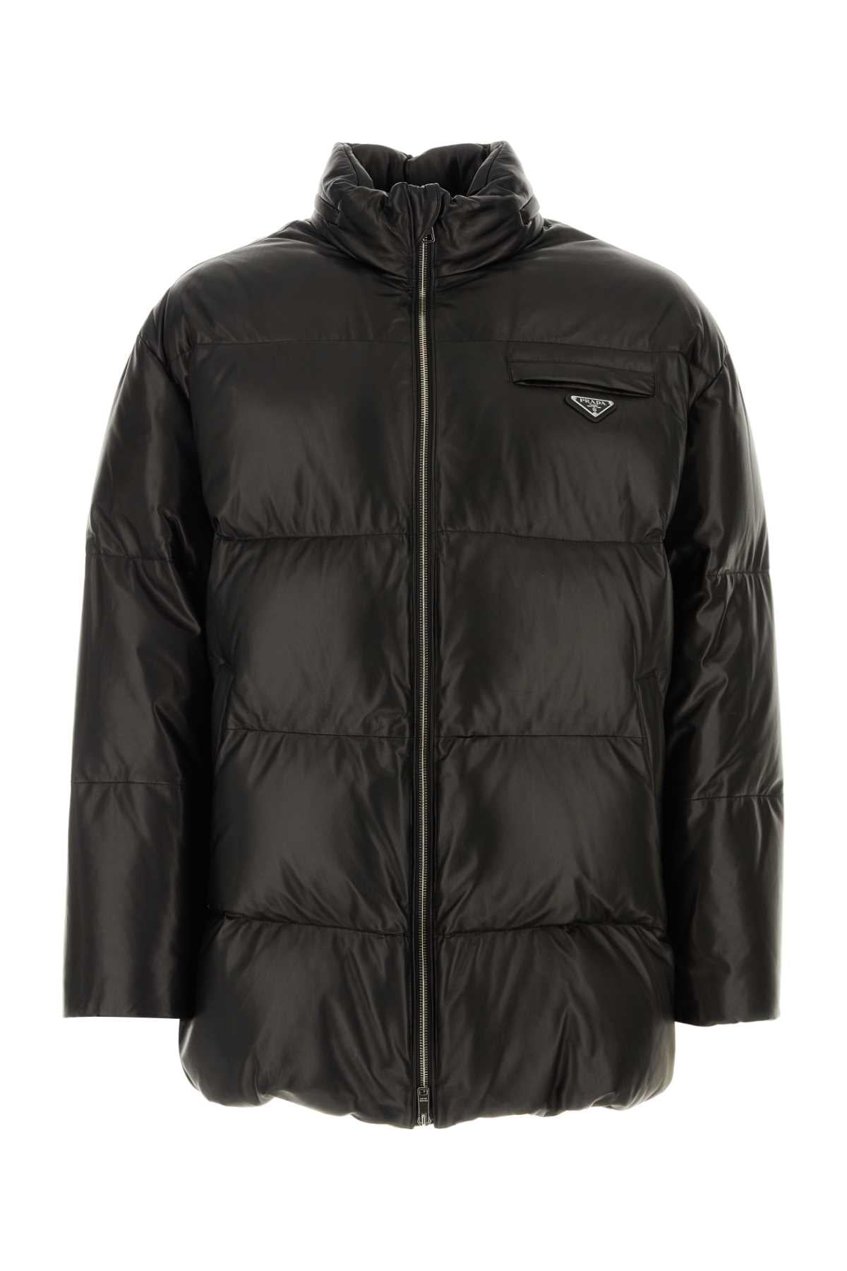 Nappa Leather Down Jacket — Black