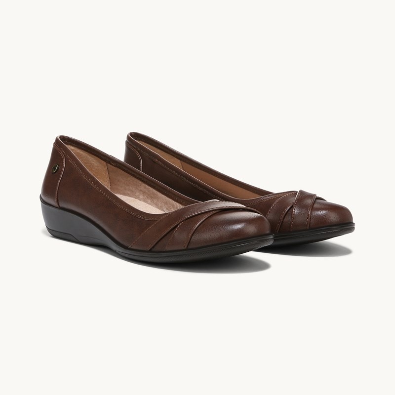 Stride I-Loyal Flat Shoes Dark Tan