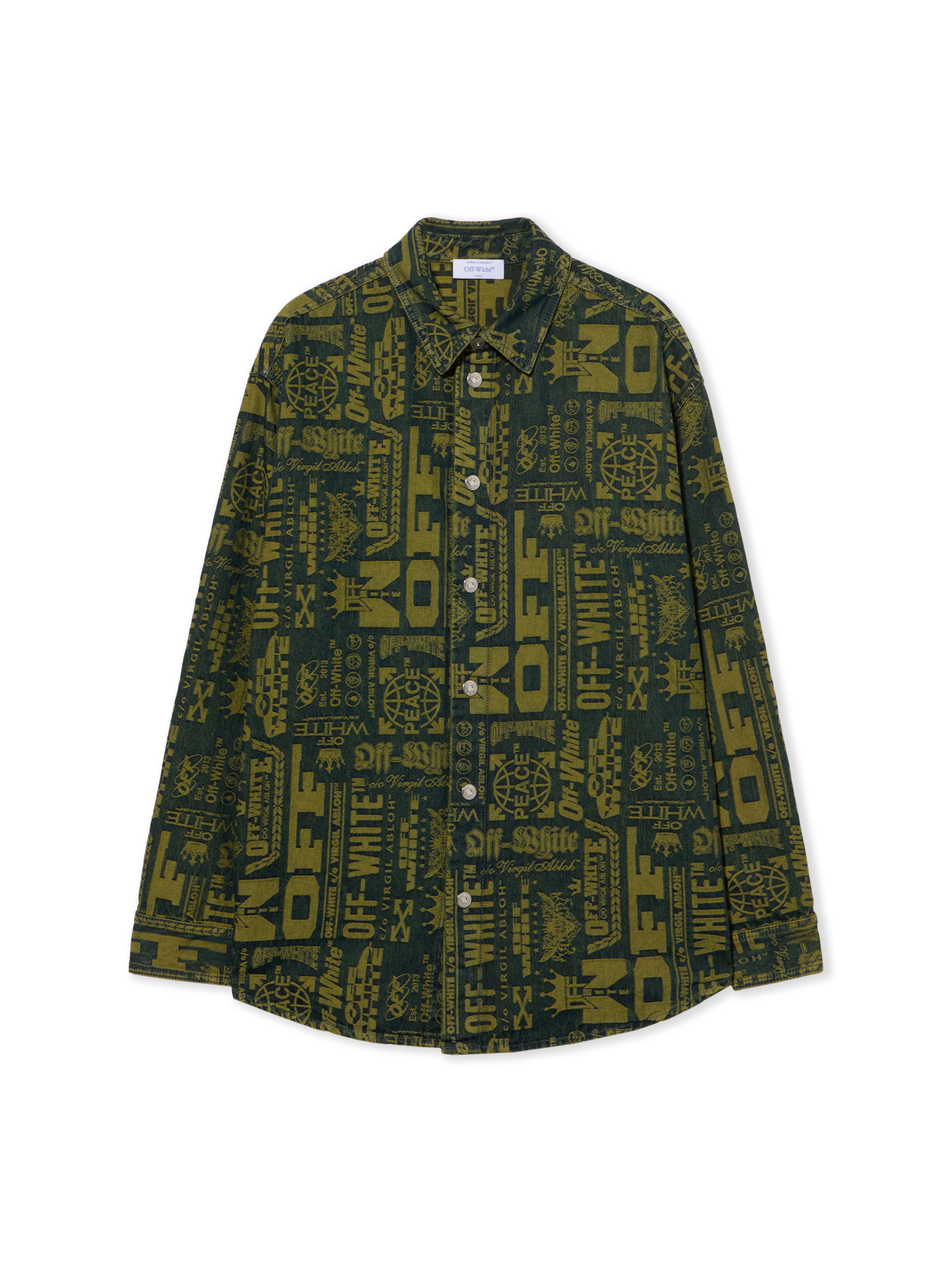 Multilogo Jacquard Denim Shirt - Male Jeans Multilogo