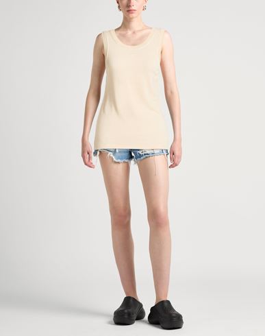 Woman Top Beige Size L Viscose, Elastane