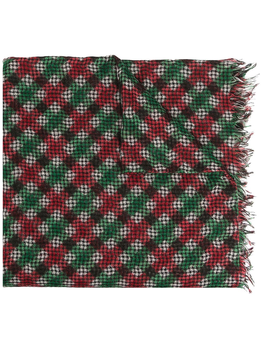 Destin Ginga checked knitted scarf - Green
