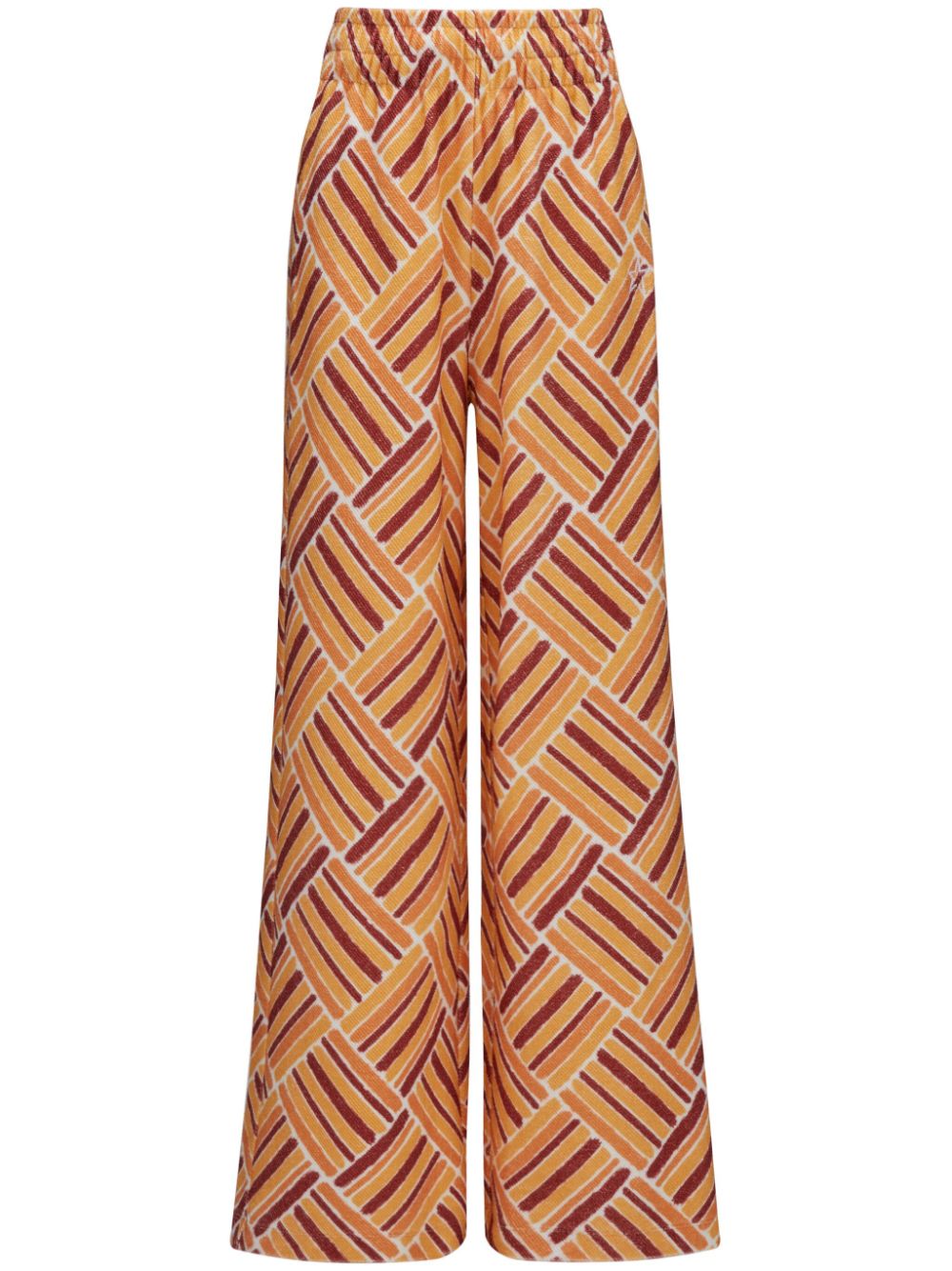 Eularia geometric-print cotton trousers - Orange