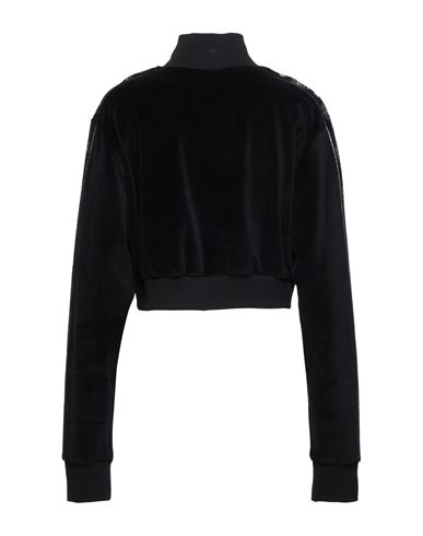 Woman Sweatshirt Black Size M Cotton, Polyester