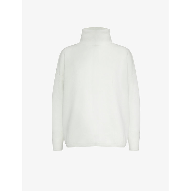 Womens Egret Cavendish Relaxed-fit Stretch-woven Blend Jumper