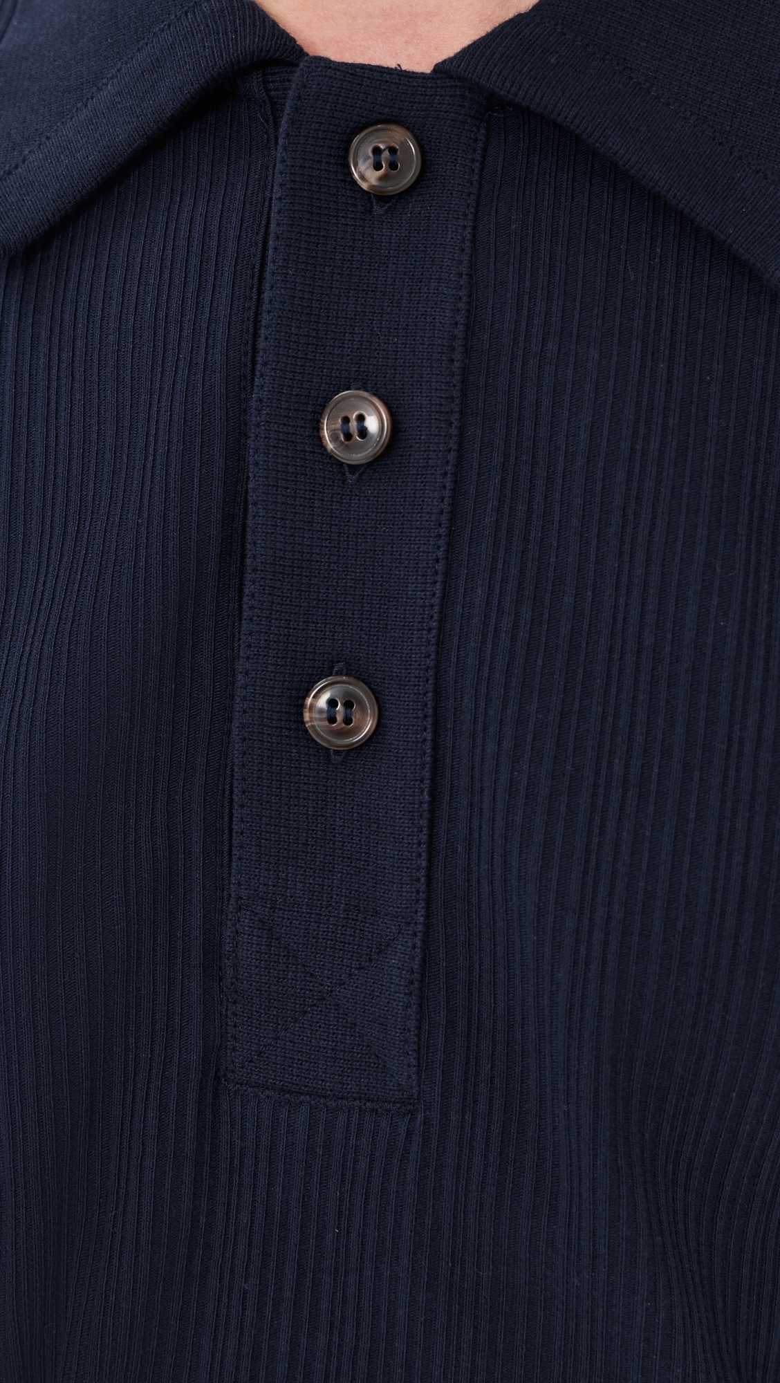Twist Detail Polo Top Navy