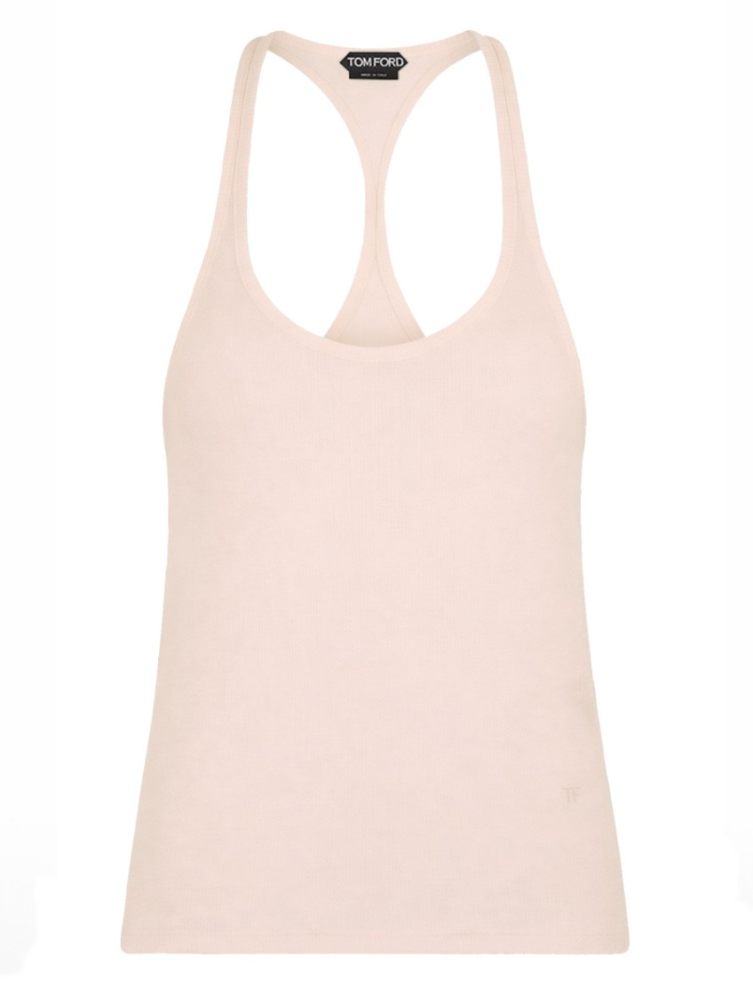 Tom Ford - slim racerback ribbed logo tank top
