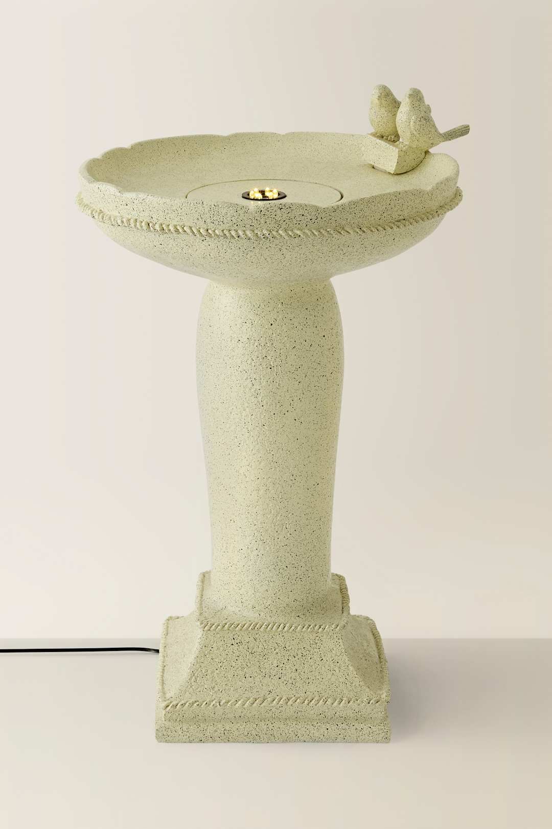Valuelights Solar Powered Outdoor Bird Bath Water Fountain Feature In Crea