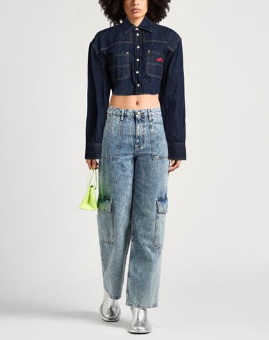 Woman Denim shirt Blue Size 0 Cotton