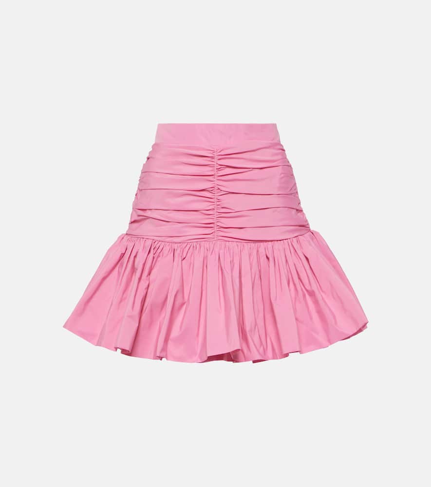 Ruffled high-rise faille miniskirt
