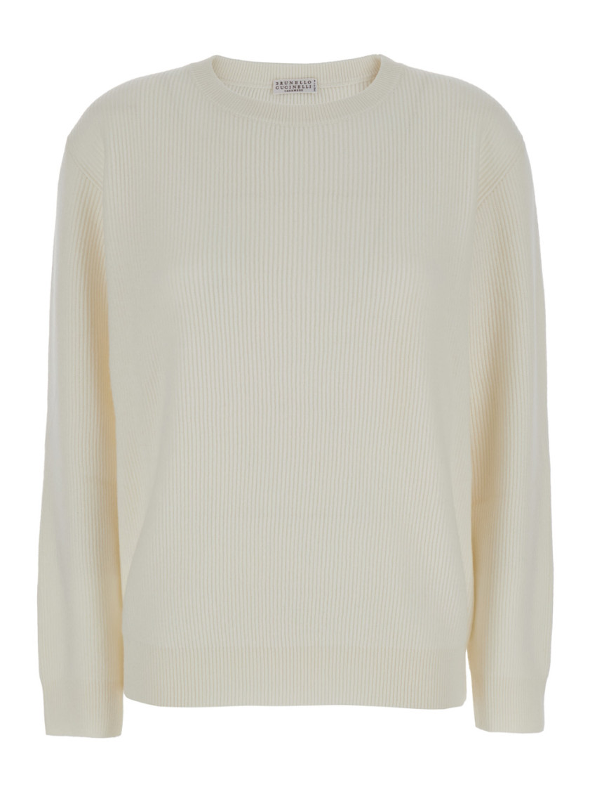 English Rib Cashmere Sweater With Monile