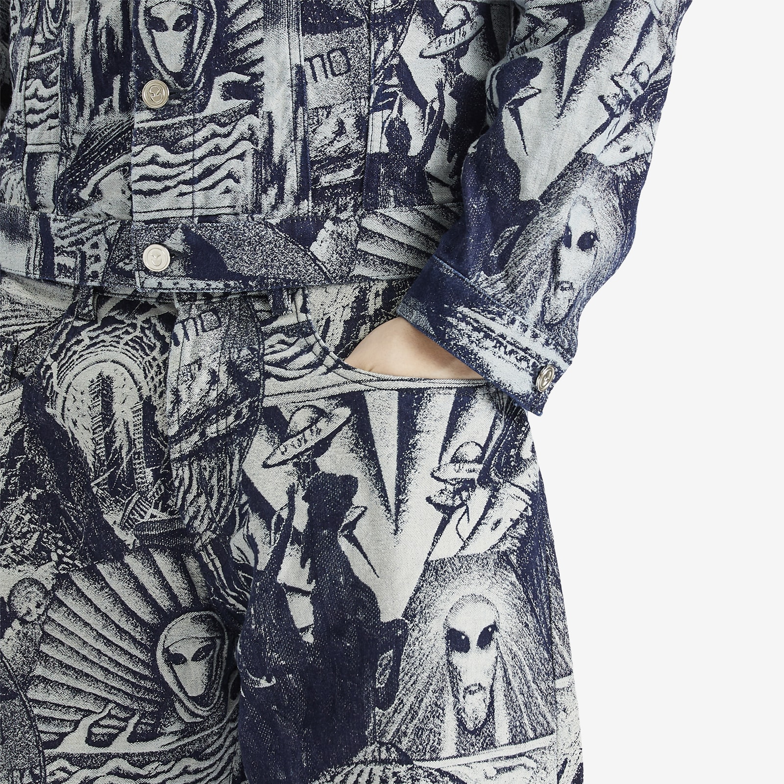 No Problemo Men's Apocalypse Jacquard Bagi Jean in Blue