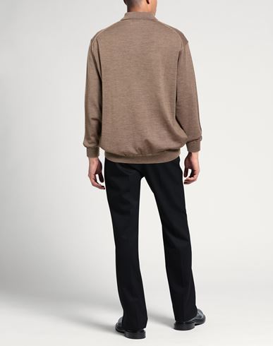Man Sweater Light brown Size 48 Virgin Wool