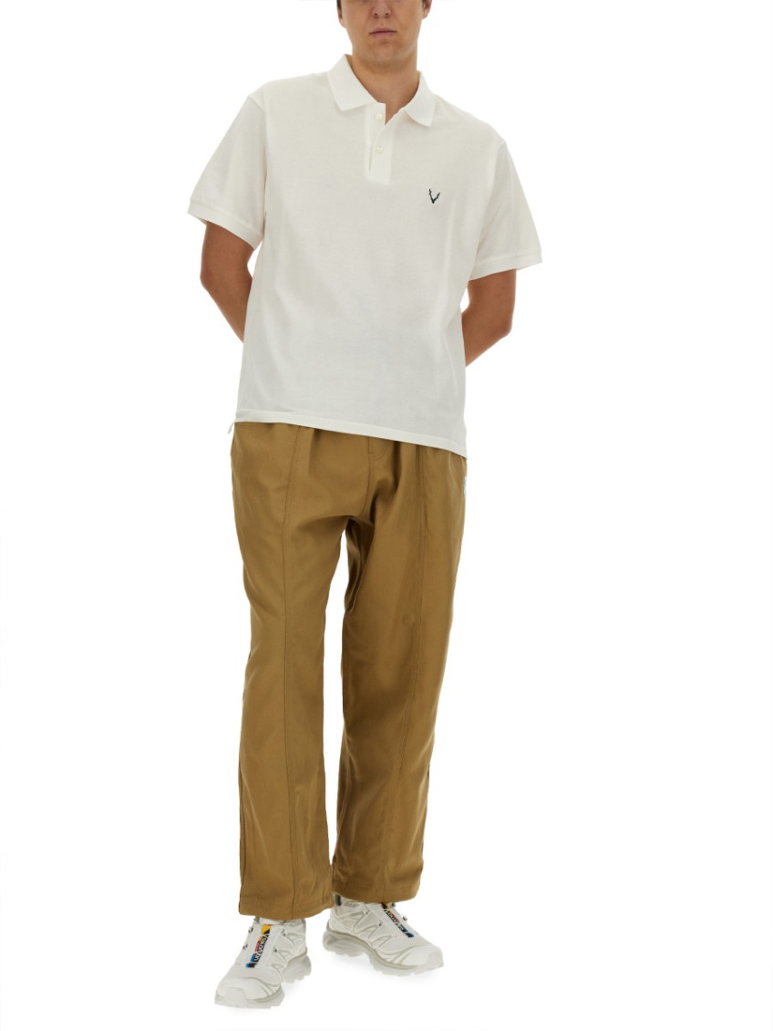 White Solid Shirt Collar Polo
