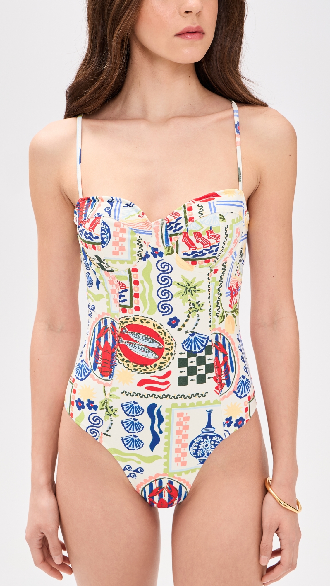 Underwire One-Piece Swimsuit Coastal Conversation