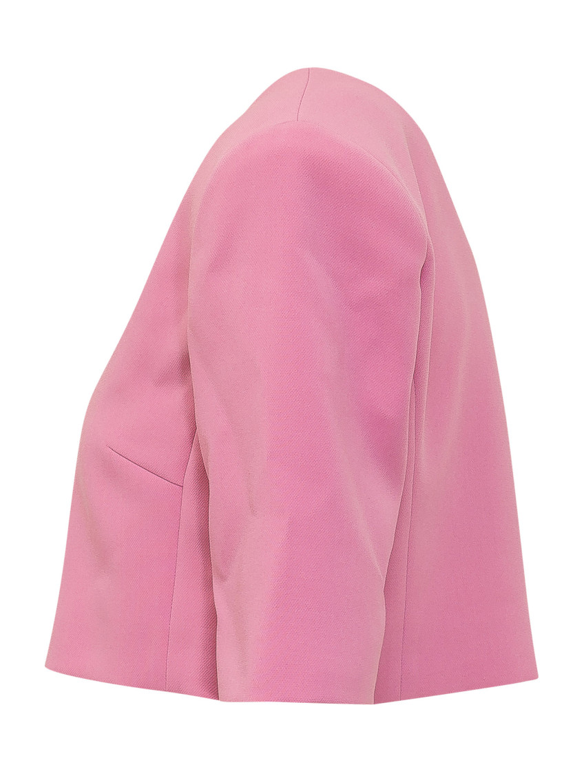 Pink Round Neck Crop Jacket