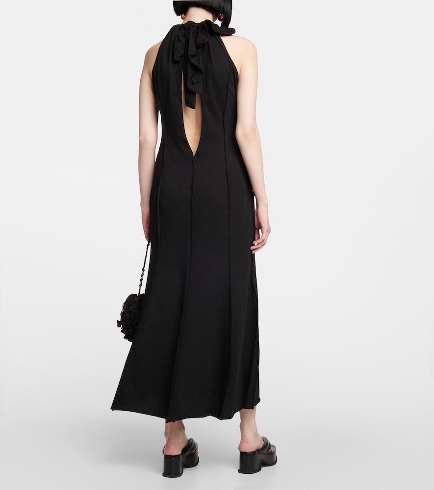 Ruffle-trimmed cotton jersey maxi dress
