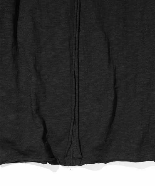 Slab Cut Divide Henley Neck Long Sleeve MSSLS001-BK