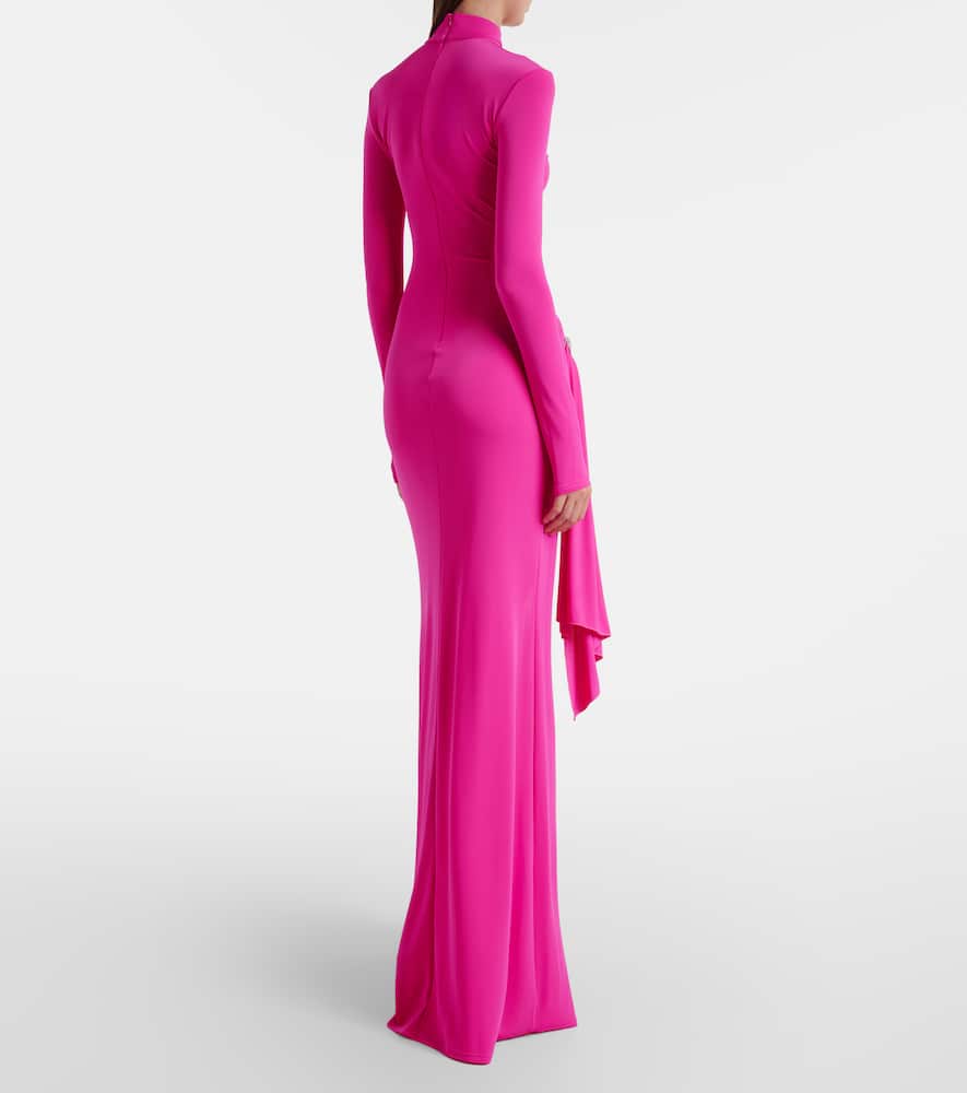Embellished draped gown