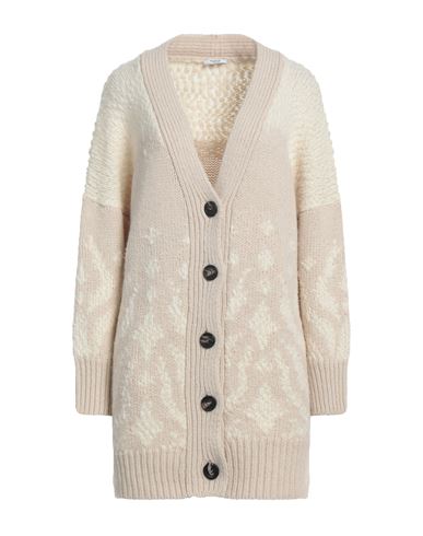 Woman Cardigan Beige Size 6 Virgin Wool, Silk, Cashmere