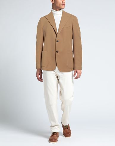 Man Blazer Camel Size 44 Polyester, Cotton, Elastane