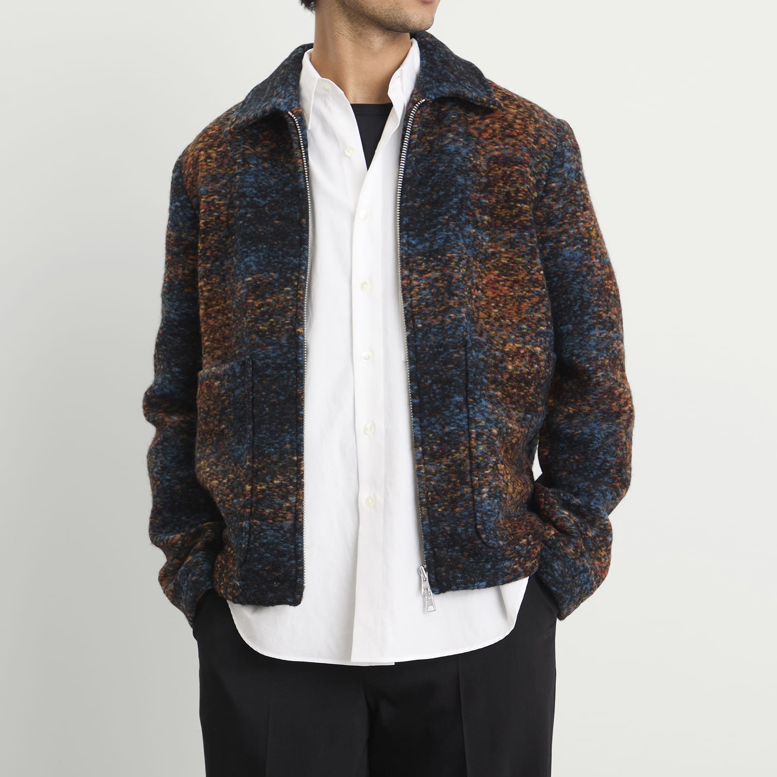 Men's Gael Boucle Wool Jacket Blue Multi