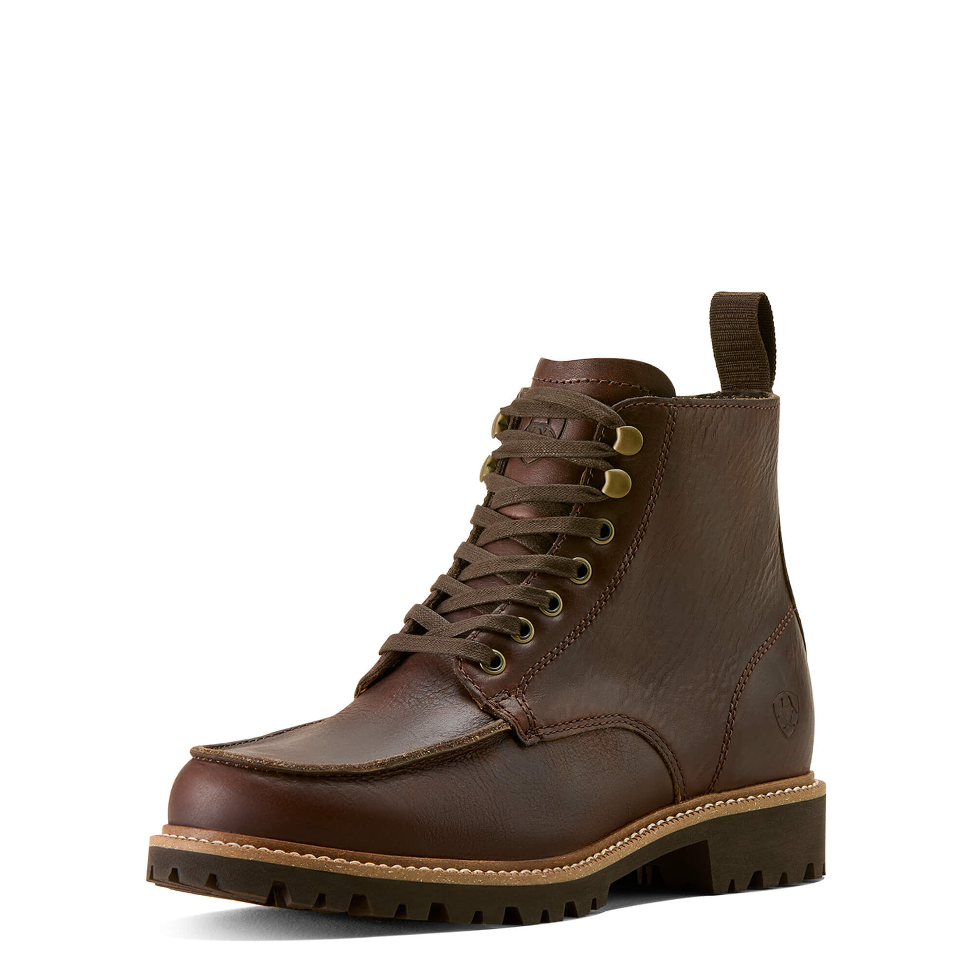 Men's Split Rock Moc Toe Lace Western Boots in Havana Brown, D Medium Width, Size 7, by