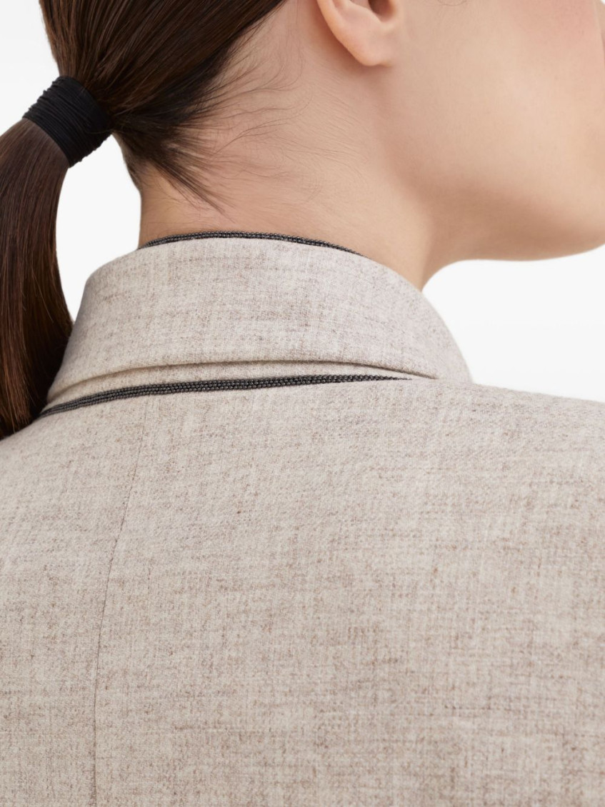 Twill flannel blazer - Neutrals