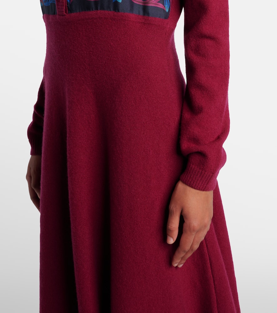 Silk, wool, and cashmere shirt dress