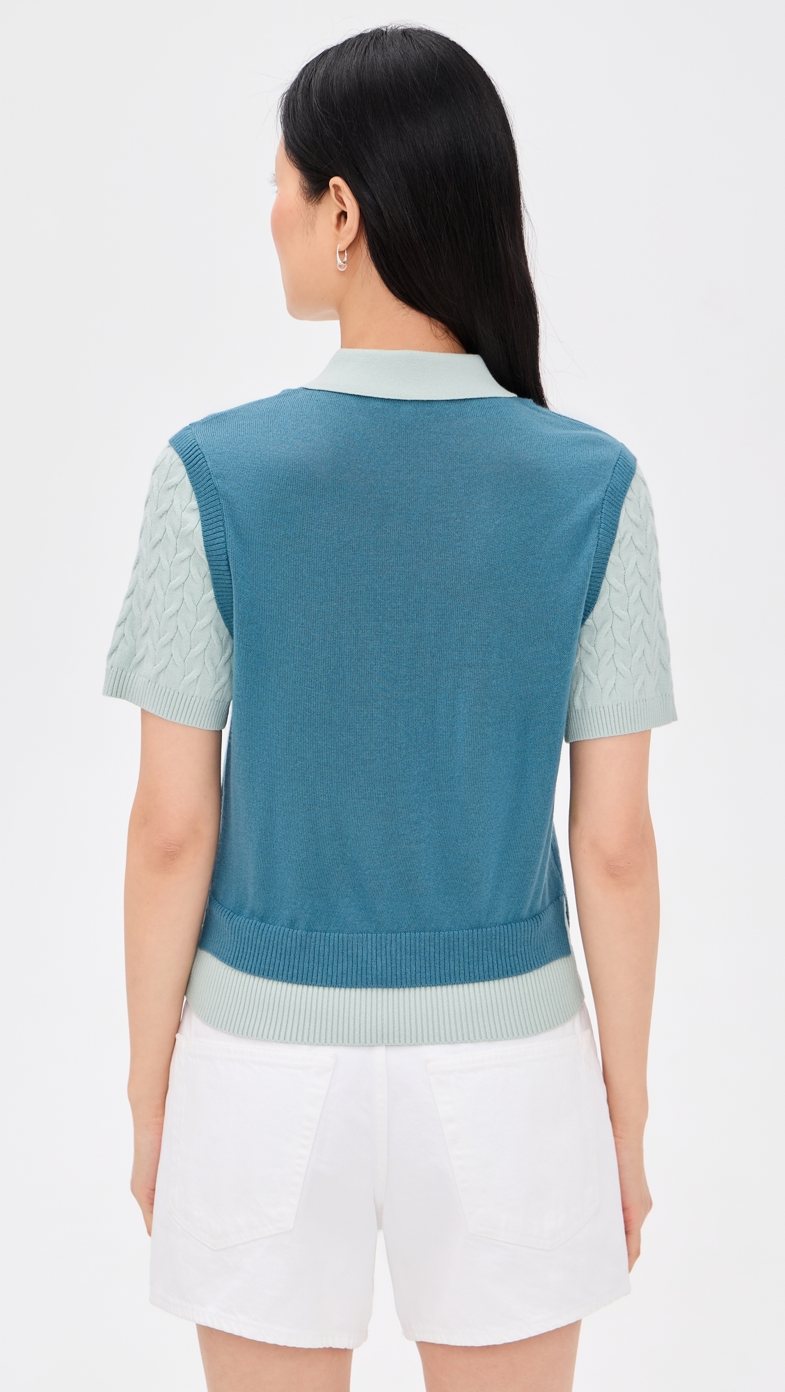 Veronica Polo Pullover Aegean Blue/Surf Spray
