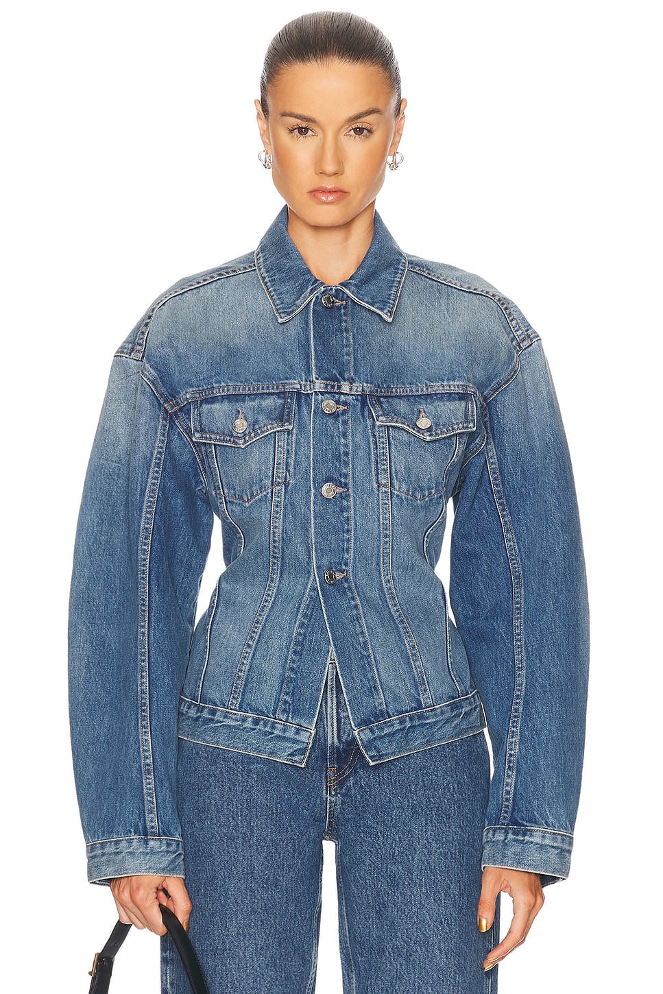 GRLFRND Simone Jacket in Hyperion Ave - Blue. XXS also in