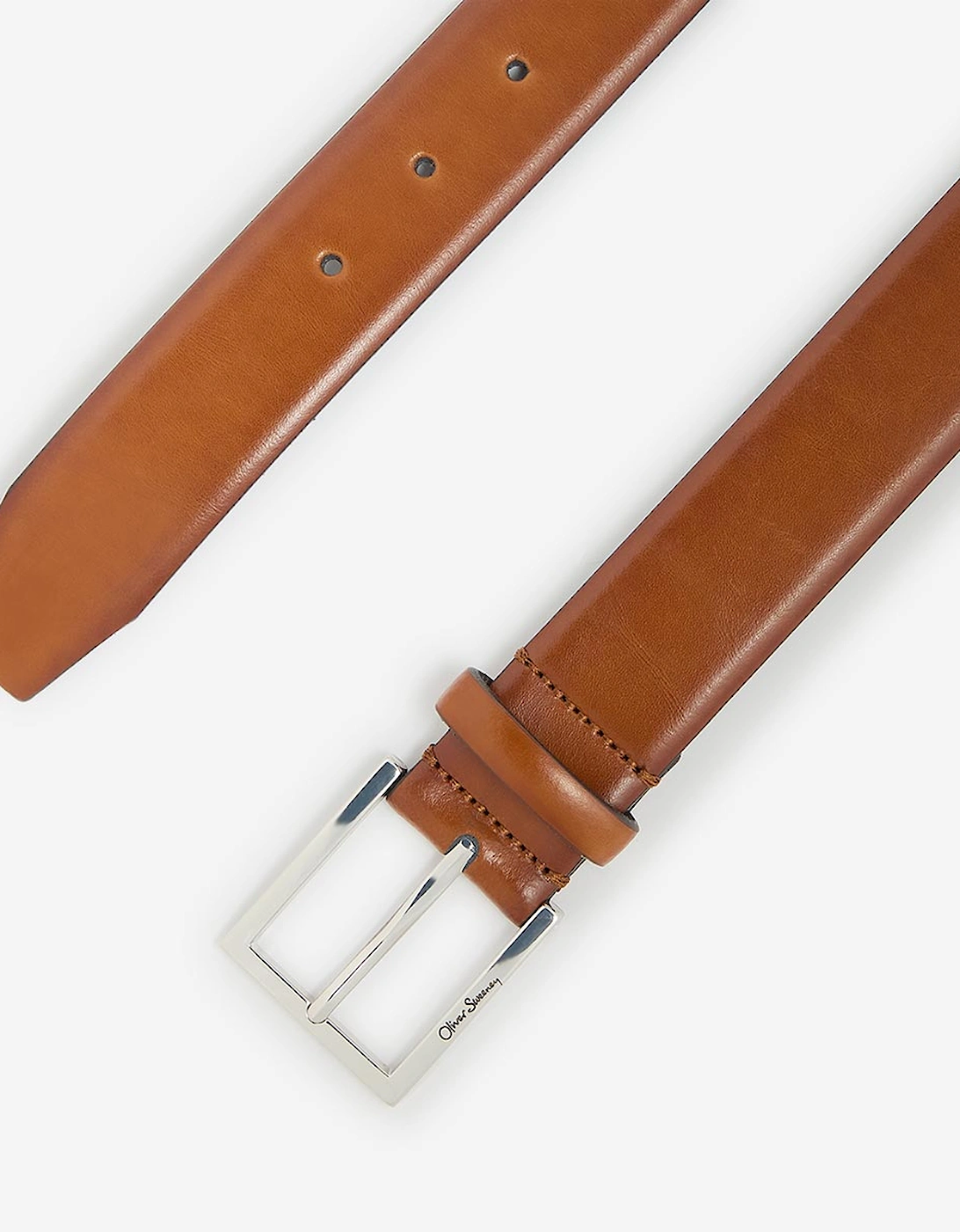 Men's Oliver Sweeney Calf Leather Belt - Brown