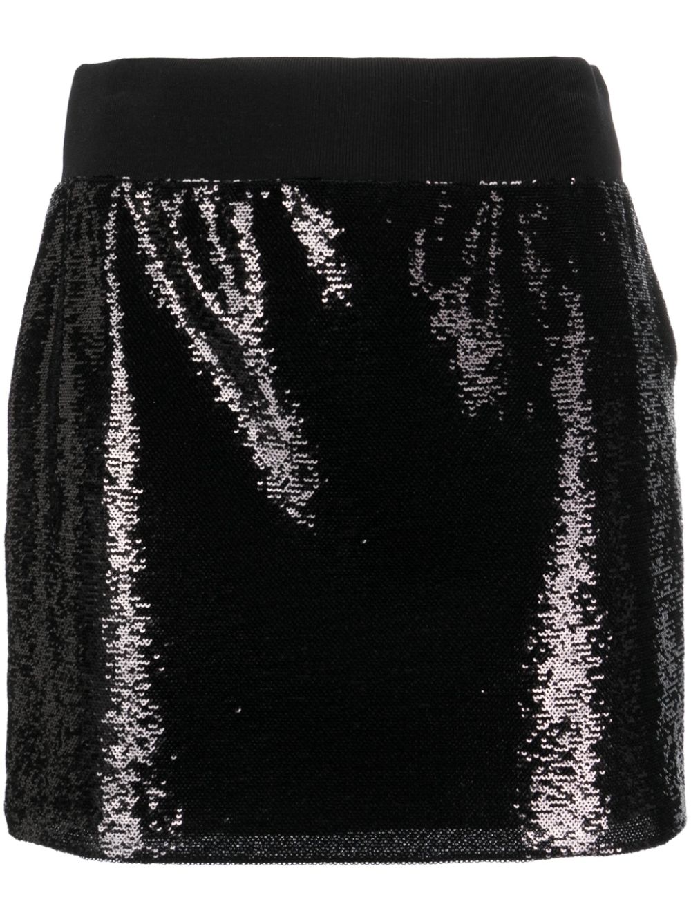 Sequin-embellished mini skirt - Black