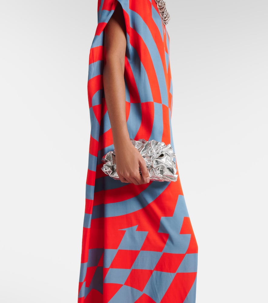 Printed satin maxi dress