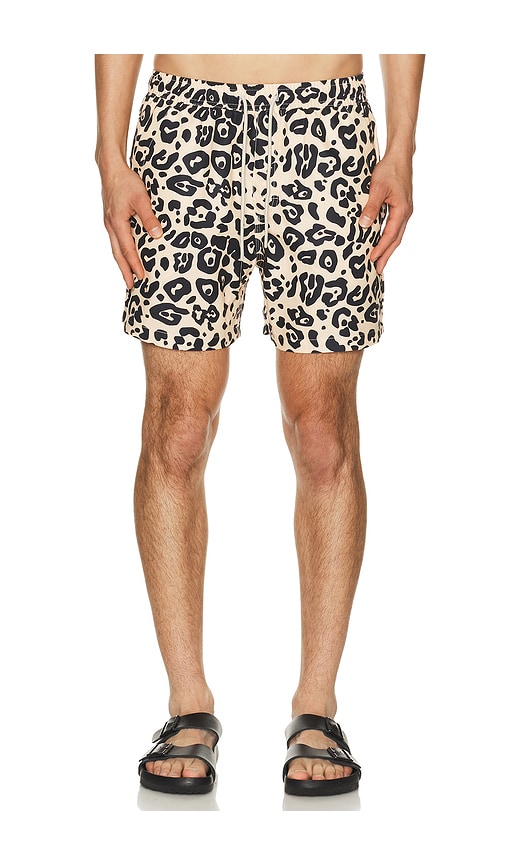 OAS Leo Swim Shorts in Leo - Tan. S also in M, L, XL/1X