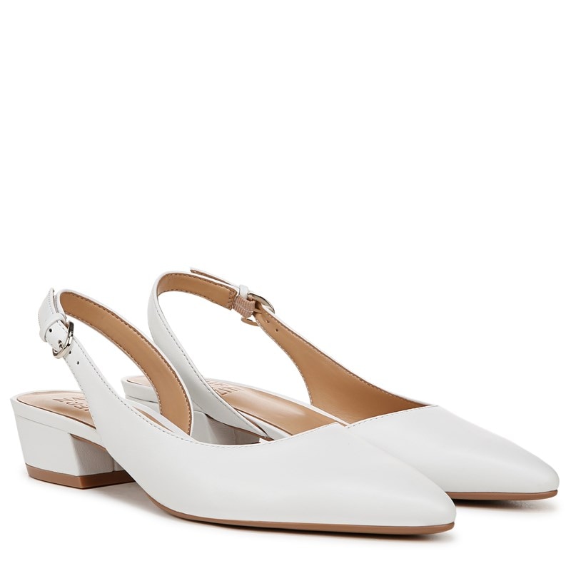 Women's Banks Slingback Shoes (White Leather)