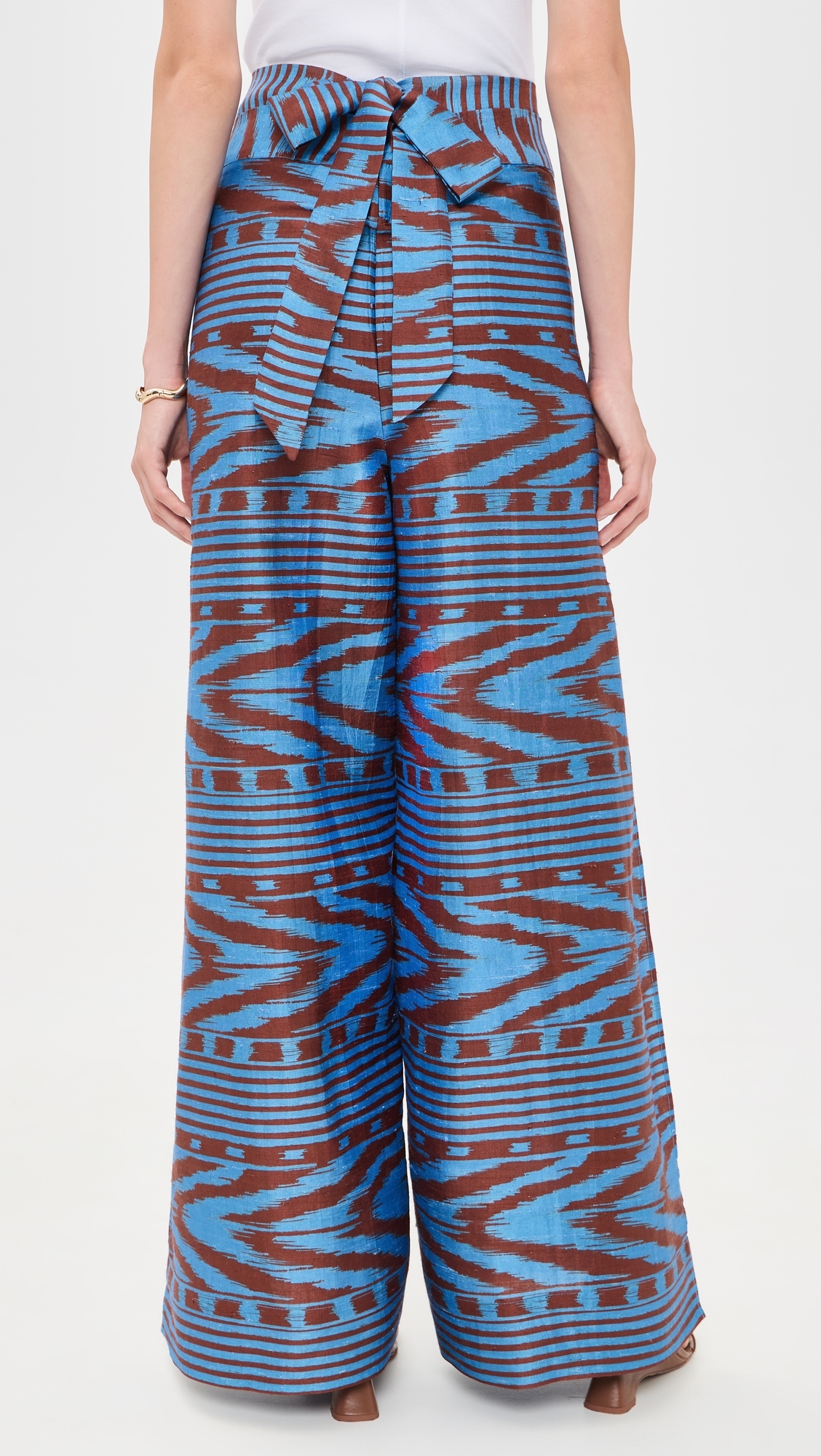 Two Panel Wrap Pants IKAT STRIPE MARBLE AZUL
