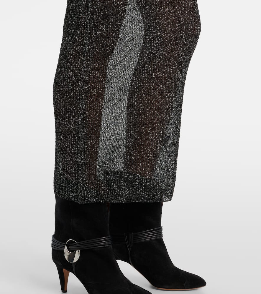 Fanelie knitted lamé maxi dress