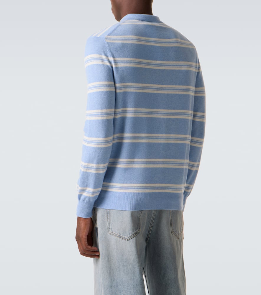 Mr Swansea striped cashmere polo sweater