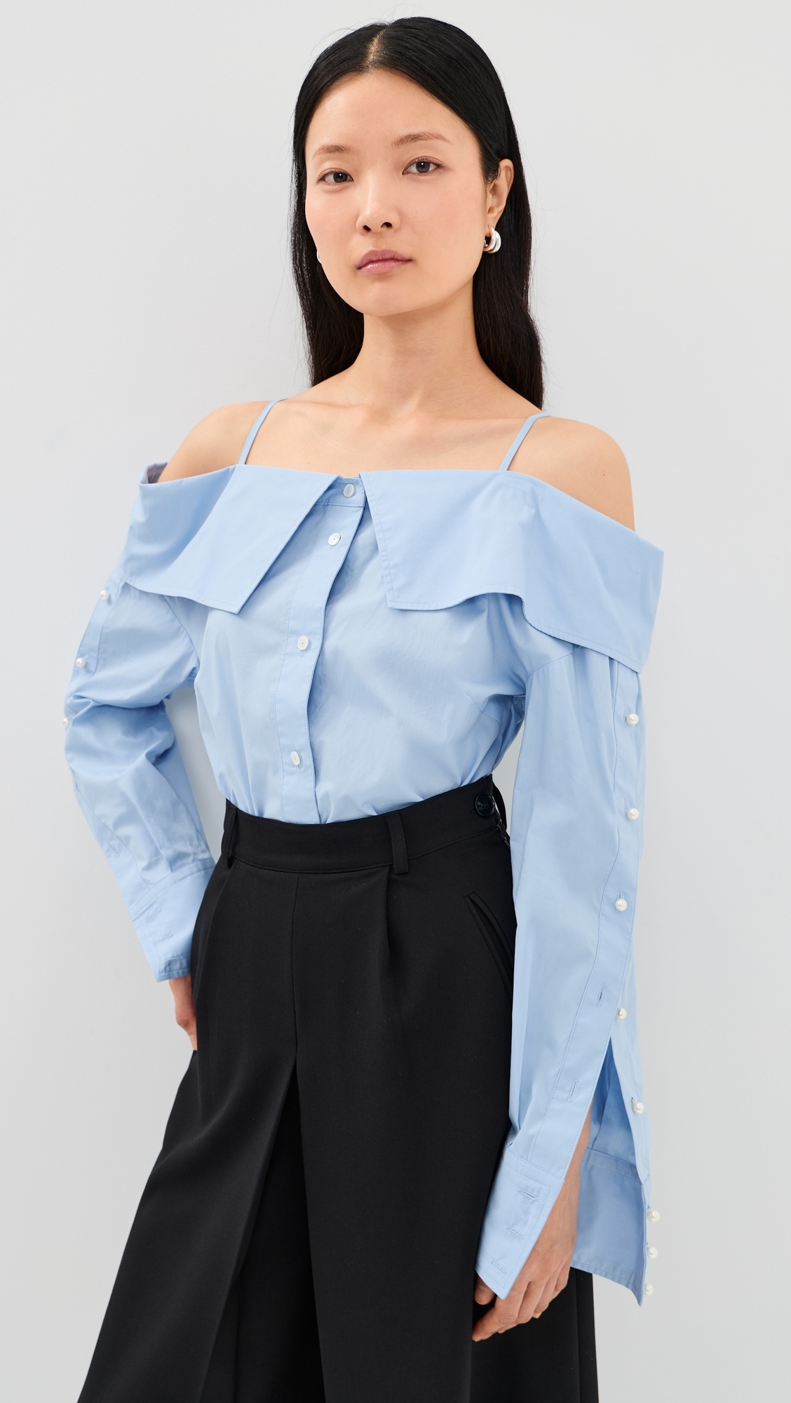 Snap Strap Shirt Light Blue