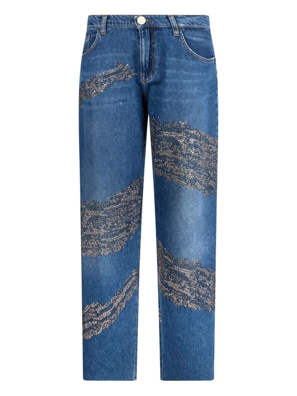 Rhinestone-embellished jeans - Blue