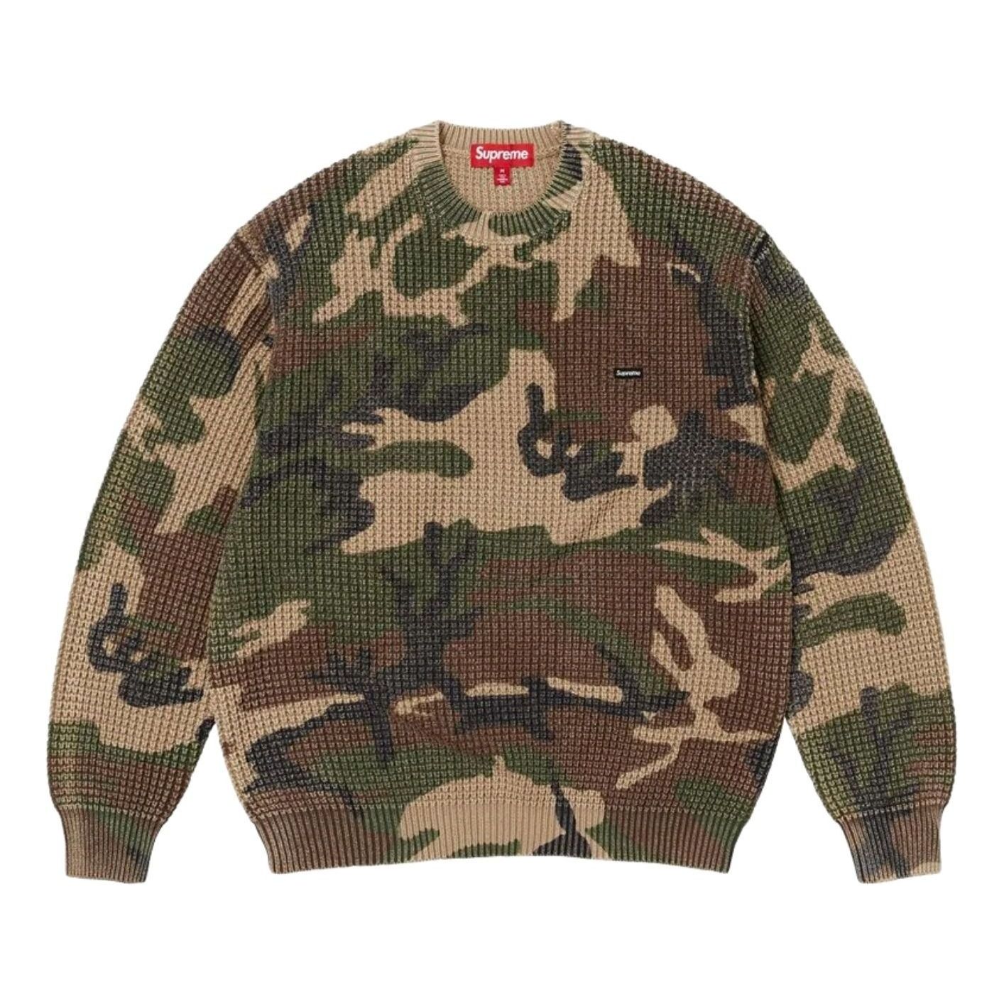 SS26 Washed Small Box Waffle Sweater 'Woodland Camo'