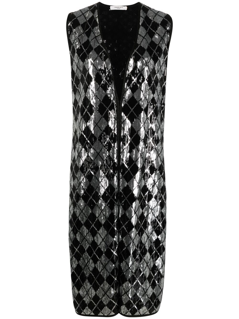Sequin-embellished sleeveless jacket - Silver