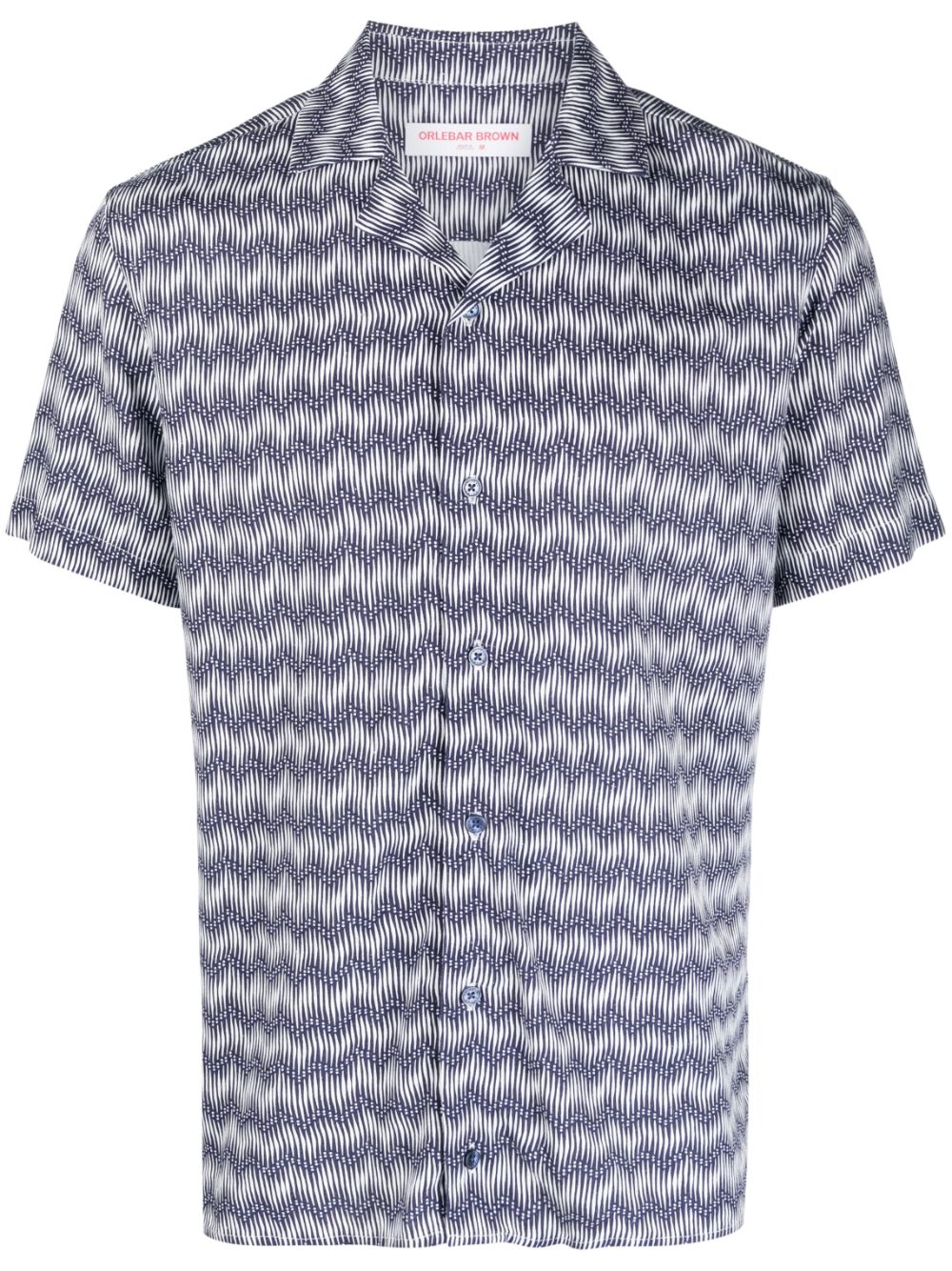Travis chevron short-sleeve shirt - Blue