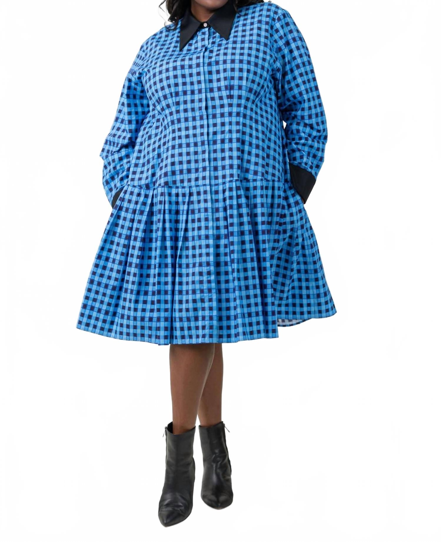 Check Prep Midi Dress - Plus In Tapiz