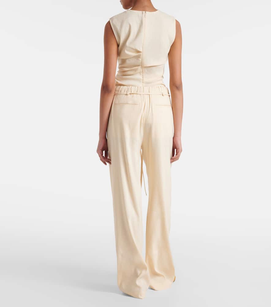 White Label Magnus linen-blend straight pants