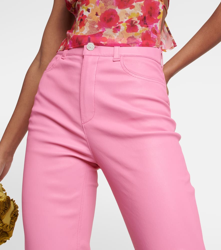 Terry high-rise straight leather pants