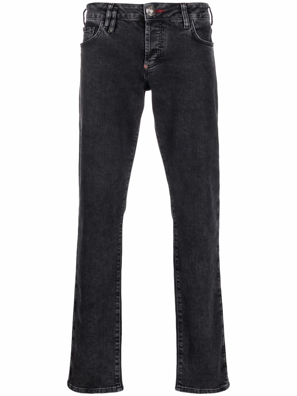 Mid-rise straight-cut jeans - White