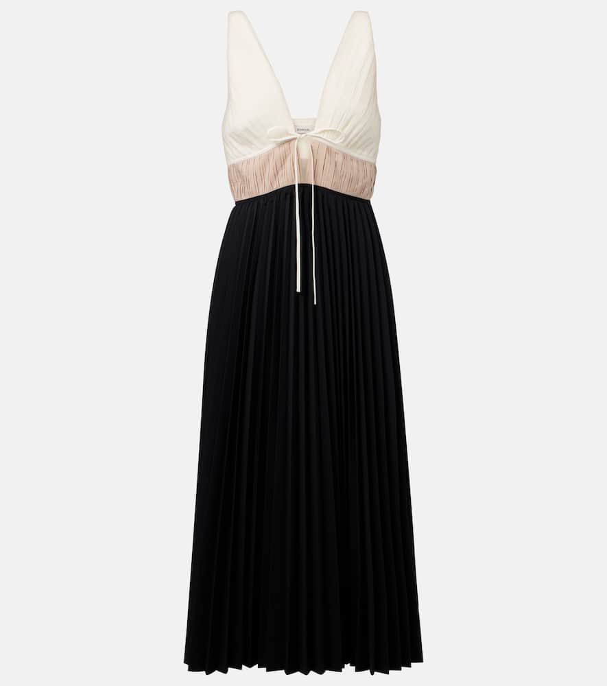 Stephanie pleated poplin midi dress